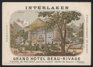 Grand Hotel Beau-Rivage, Interlaken (grabado coloreado)