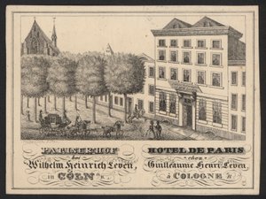 Tarjeta comercial de hotel (grabado) de European School