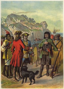 Ilustración para Robinson Crusoe (litografía en color) de European School
