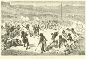 Indios Choctaws jugando a la pelota de European School