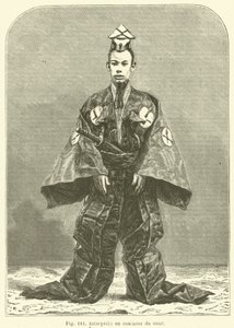 Intérprete en traje de corte (grabado)