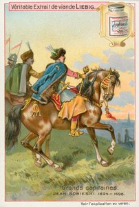Jean Sobieski, tarjeta Liebig, principios del siglo XX (cromo) de European School