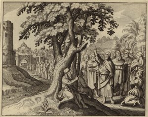 Jesucristo y Zaqueo el recaudador de impuestos (grabado) de European School