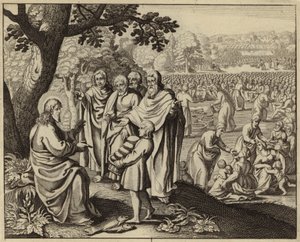 Jesucristo alimentando a los cinco mil (grabado) de European School