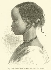 Joven chica fellane, alrededores de Segon (grabado) de European School
