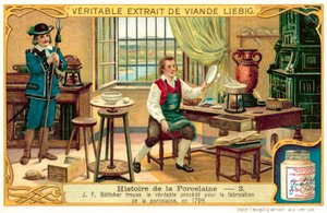 Johann Friedrich Boettger descubriendo el proceso de fabricación de porcelana de European School