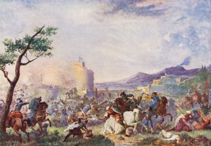 John Sobieski en el Relieve de Viena (litografía en color)
