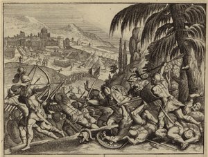 Jonatán y su escudero derrotando a los filisteos (grabado) de European School