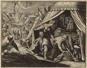Judith con la cabeza decapitada de Holofernes (grabado) de European School