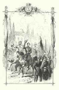 El rey Leopoldo I, el duque de Brabante y el conde de Flandes revisando un desfile militar, Bélgica de European School