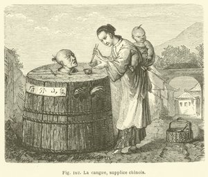 La cangue, suplicio chino (grabado)
