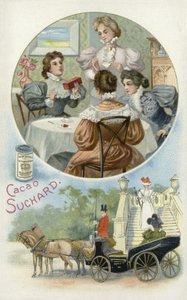 Damas disfrutando del cacao Suchard de European School
