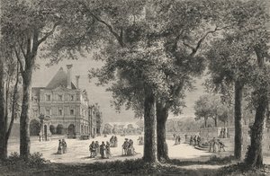 El Luxemburgo en tiempos de María de Médicis (grabado) de European School