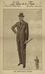 Moda masculina hacia 1930 (litografía) de European School