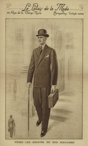 Moda masculina hacia 1930 (litografía) de European School