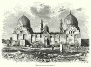 Mezquita y mausoleo del sultán Barquq, El Cairo, Egipto (litografía) de European School