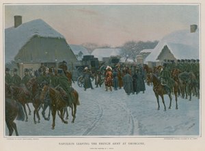 Napoleón dejando el ejército francés en Smorgoni