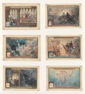 Obra original para un conjunto de tarjetas Liebig: Berlioz, Fausto de European School