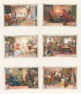 Obra original para un conjunto de tarjetas Liebig: Vida de Mozart de European School