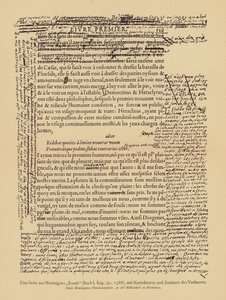 Página de los Essais de Montaigne de European School
