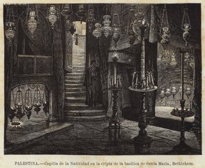 Capilla de la Natividad en la cripta de la basílica de Santa María, Belén