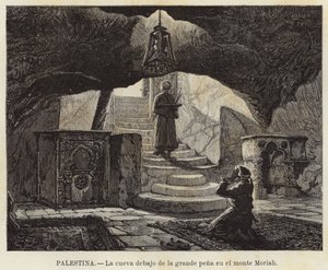 La cueva debajo de la gran roca en el monte Moriah de European School