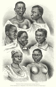 Patrones de tatuajes de cicatrices encontrados entre los negros
