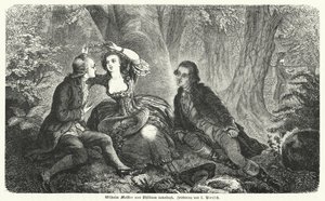 Philinen coronando a Wilhelm Meister con una corona: escena de la novela Wilhelm Meisters Lehrjahre de Johann Wolfgang Goethe de European School
