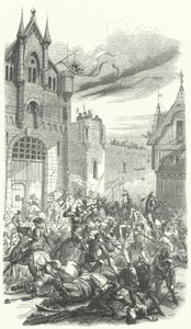 Felipe el Bueno, duque de Borgoña, luchando contra un levantamiento en Brujas de European School
