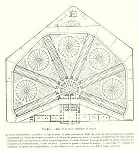 Plano de la prisión celular de Mazas (grabado) de European School