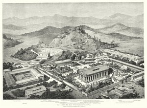 Reconstrucción de la antigua Olimpia, Grecia de European School