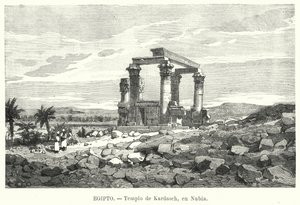 Quiosco romano de Qertassi, Nubia (litografía)