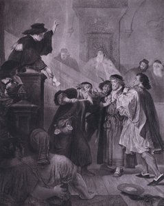 Escena de El mercader de Venecia de Shakespeare (Acto IV, Escena 1) de European School
