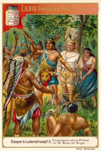 Escena de El cazador de ciervos, de James Fenimore Cooper de European School