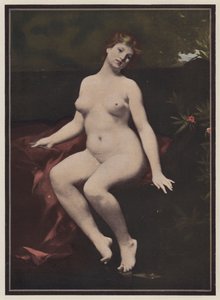 Mujer sentada (litografia en color) de European School