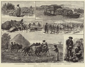 Bocetos de la vida campesina en Hungría (grabado)