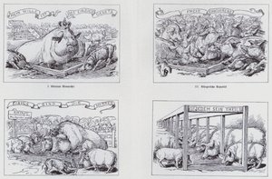 Caricatura socialista de 1895 sobre diferentes formas de gobierno de European School
