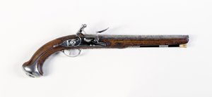 Par de pistolas de montura de acero "de silla" Lafayette-Washington, c.1775-76