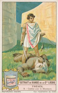 Teseo, tarjeta Liebig, principios del siglo XX (cromo)
