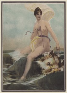Tetis, ninfa del mar de la mitología griega (litografía en color) de European School