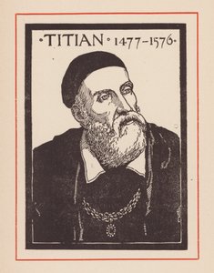Tiziano, artista italiano del Renacimiento (litografía)