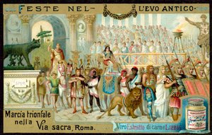 Marcha triunfal a lo largo de la Vía Sacra, Roma
