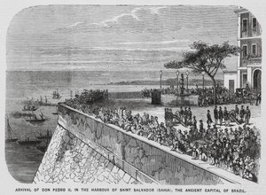 Visita del Emperador Pedro II de Brasil a Salvador de Bahía (grabado)