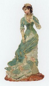 Mujer con vestido victoriano