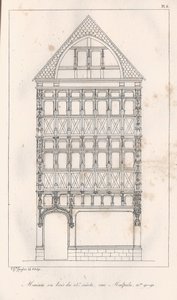 Casa de madera del siglo XV en la calle Malpalu n.º 90-92 de Eustache Hyacinthe Langlois