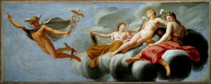 Cupido ordena a Mercurio anunciar su poder al universo. Pintura de Eustache Le Sueur (1617-1655) 1646