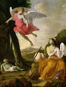Agar e Ismael rescatados por el ángel, c.1648