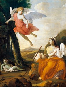 Agar e Ismael salvados por un ángel, por Eustache Le Sueur (1616-1655)