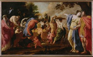 Poliphile assiste au triomphe de Bacchus - Polifilo asiste al triunfo de Baco ... (pintura sobre lienzo) de Eustache Le Sueur