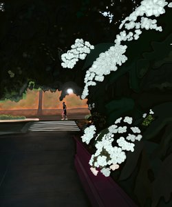 6 de la mañana. Mañana lluviosa y corredor. Prospect park west (arte digital)